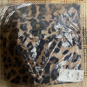 JM Collection Animal Print Top in Black and Tan